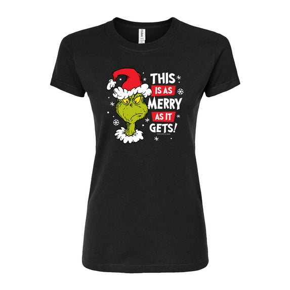 The Grinch - This Is A Merry As It Gets - Juniors Fitted Graphic T-Shirt
