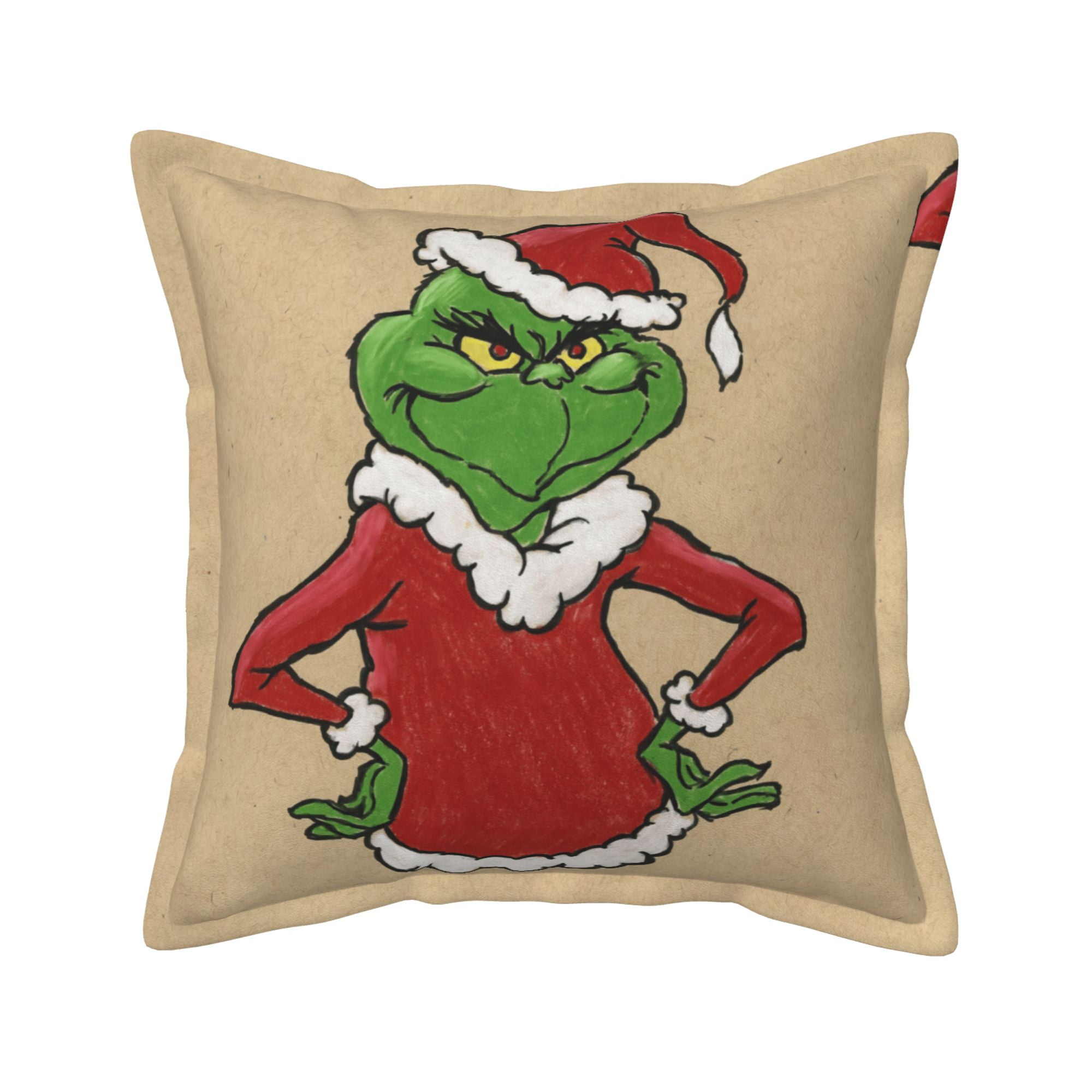 The Grinch Throw Pillow Covers, Leather Decor Pillow Covers Fall Decorations Couch Pillowcase