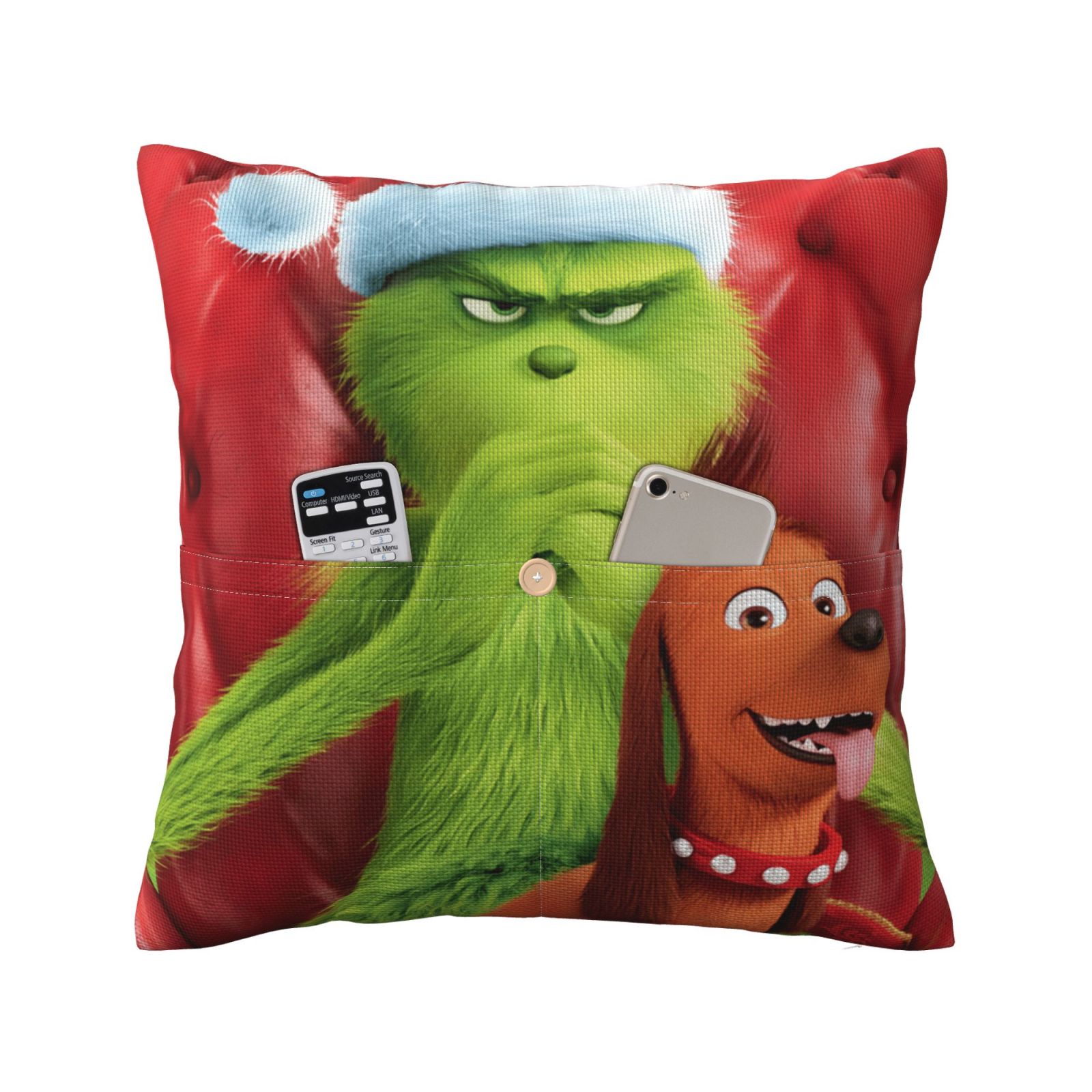 The Grinch Throw Pillow Covers with Pocket, Linen Decor Pillow Covers Fall Decorations Couch