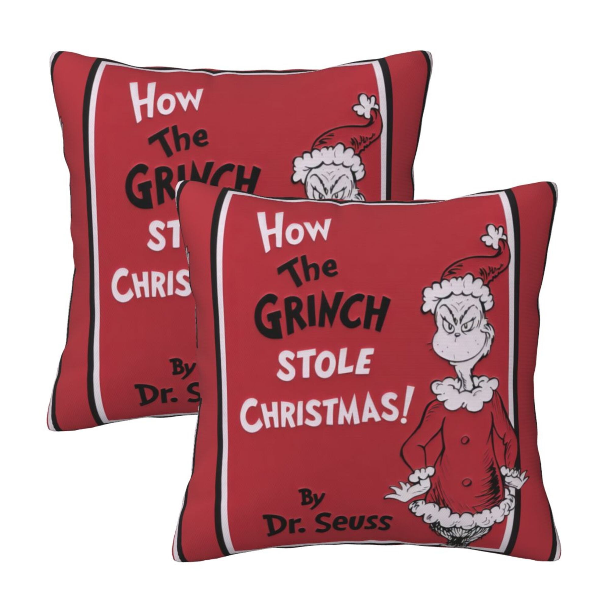 The Grinch Throw Pillow Covers Set of 2, Polyester Decor Pillow Covers Fall Decorations Couch