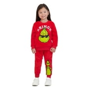 Dr. Seuss The Grinch Toddler Printed Sweatshirt and Jogger Set, Sizes 2T-5T