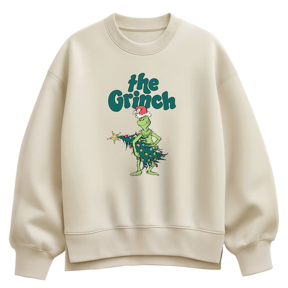 The Grinch - Tree Women's Oversized Fleece Crew Sweatshirt
