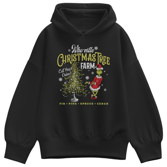 The Grinch - Tree Women's Oversized Fleece Hoodie Sweatshirt