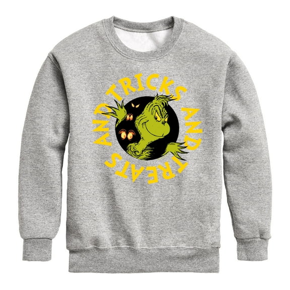 The Grinch - Tricks And Treats The Grinch - Toddler & Youth Crewneck Fleece Sweatshirt