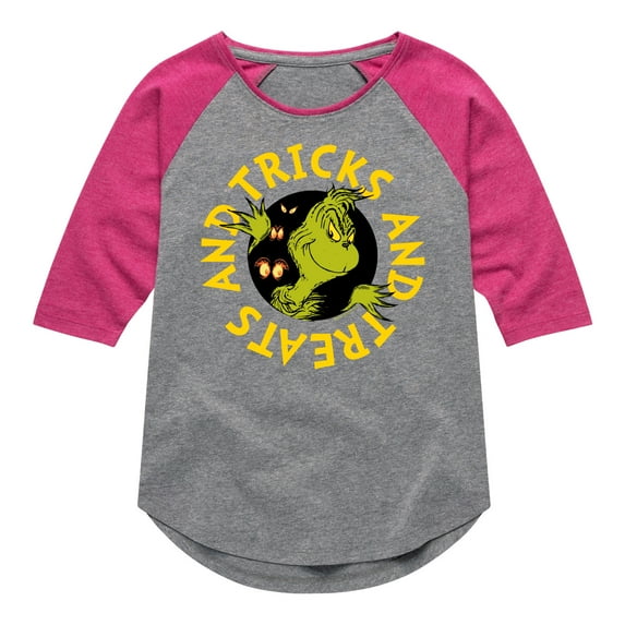 The Grinch - Tricks And Treats The Grinch - Toddler & Youth Girls Raglan Graphic T-Shirt