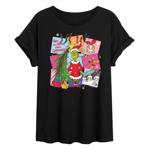 The Grinch - Vintage Grinch - Juniors Oversized Graphic T-Shirt