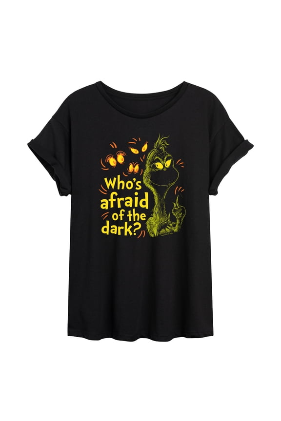 The Grinch - Whos Afraid Of The Dark - Juniors Ideal Flowy Muscle T-Shirt