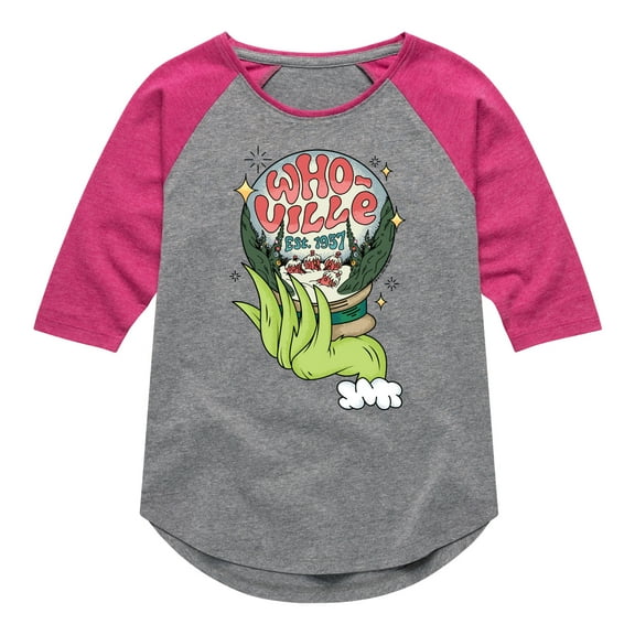 The Grinch - Whoville Globe - Toddler & Youth Girls Raglan Graphic T-Shirt