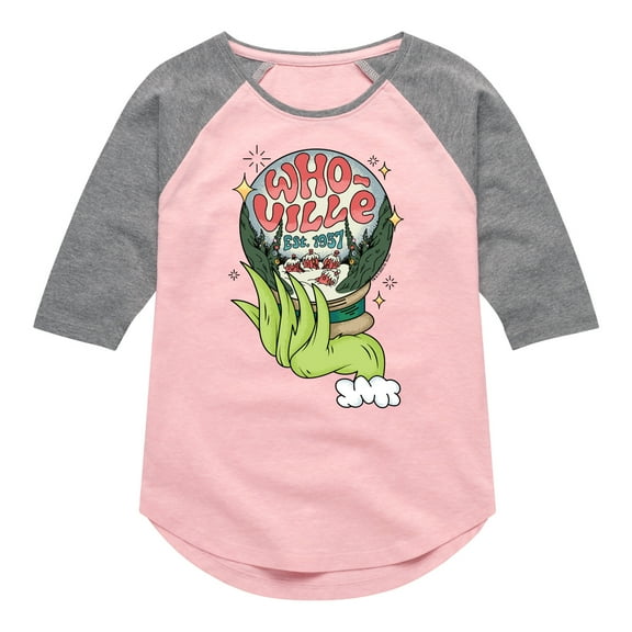 The Grinch - Whoville Globe - Toddler & Youth Girls Raglan Graphic T-Shirt