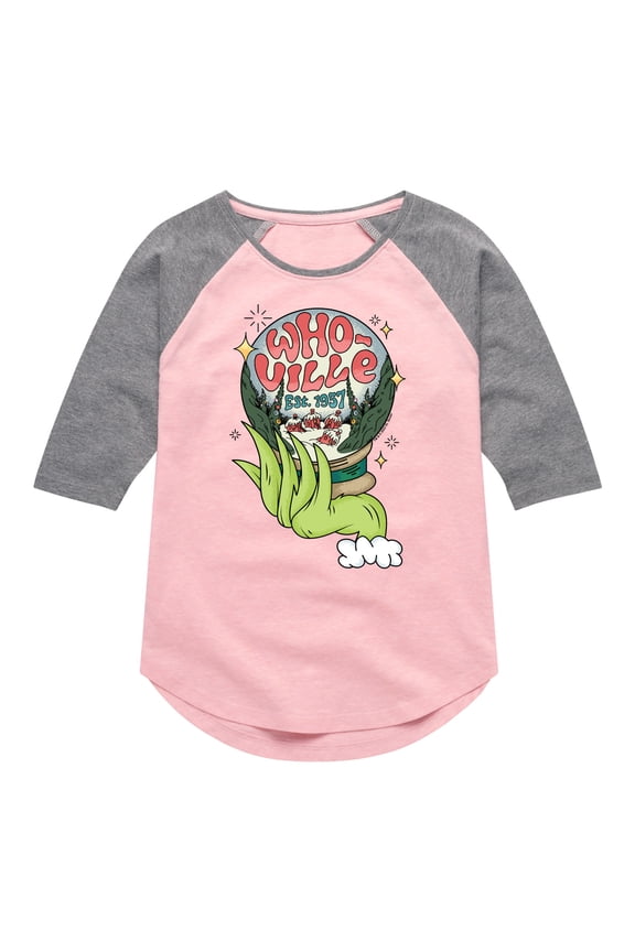 The Grinch - Whoville Globe - Toddler & Youth Girls Raglan Graphic T-Shirt