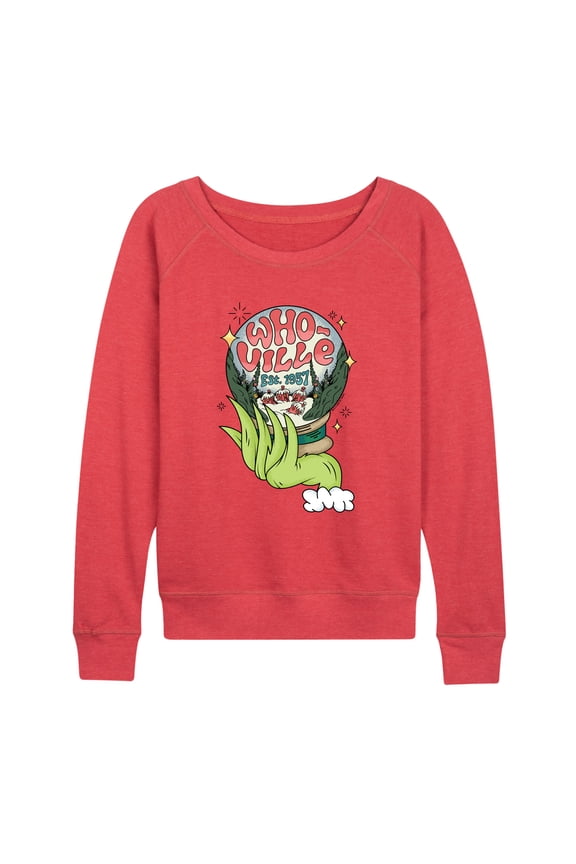 The Grinch - Whoville Globe - Women's French Terry Long Sleeve Pullover