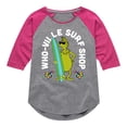 thumbnail image 1 of The Grinch - Whoville Surf Shop - Toddler & Youth Girls Raglan Graphic T-Shirt, 1 of 4
