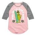 thumbnail image 1 of The Grinch - Whoville Surf Shop - Toddler & Youth Girls Raglan Graphic T-Shirt, 1 of 4