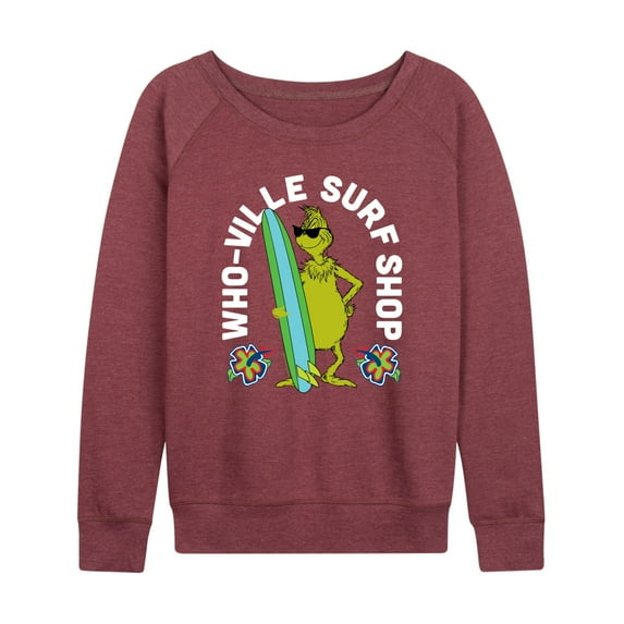 The Grinch - Whoville Surf Shop - Women's Lightweight French Terry Long Sleeve Shirt