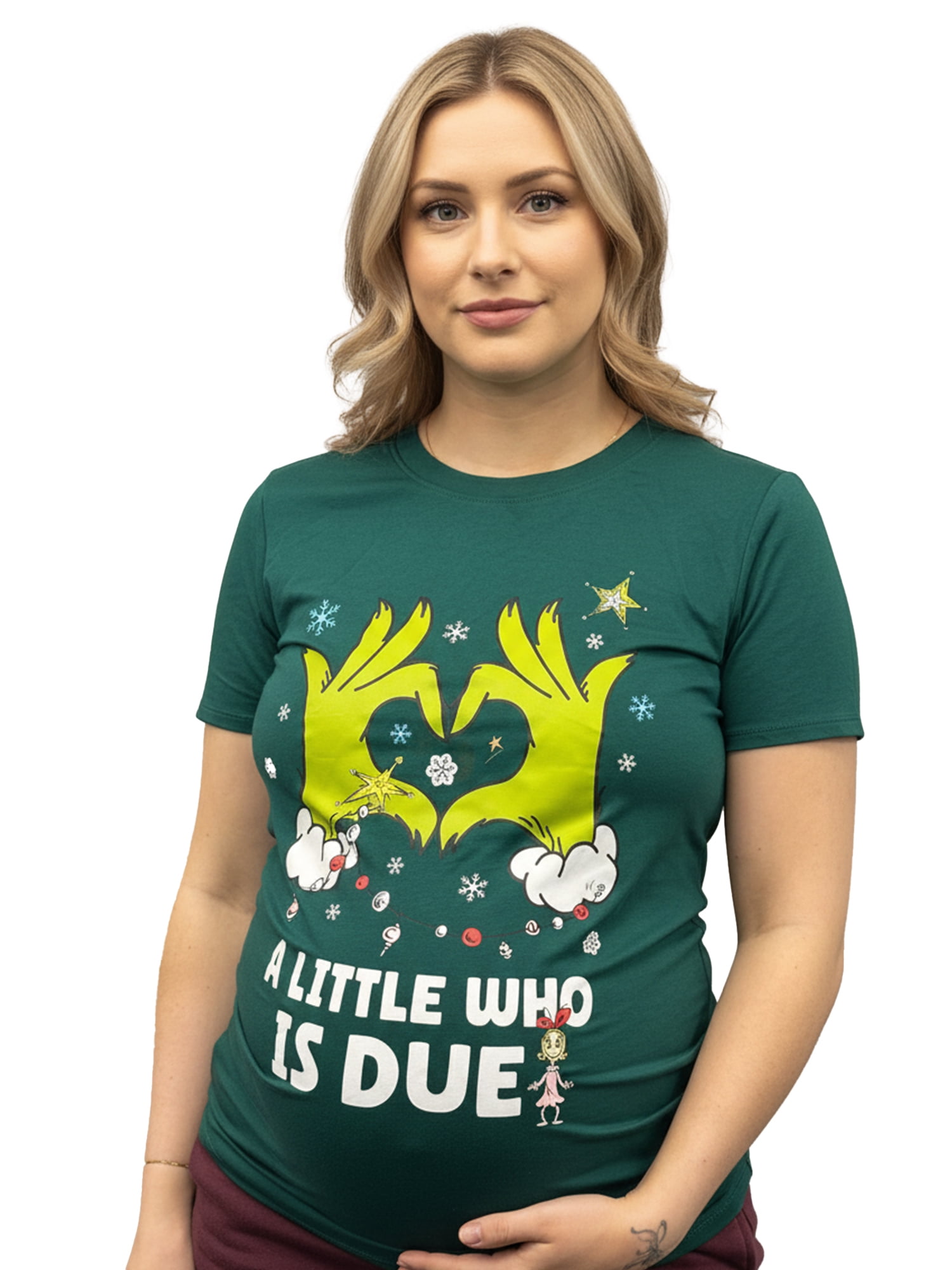The Grinch, Women's Maternity Graphic T-Shirt, A Little Who Is Due, Sizes XS-XXL
