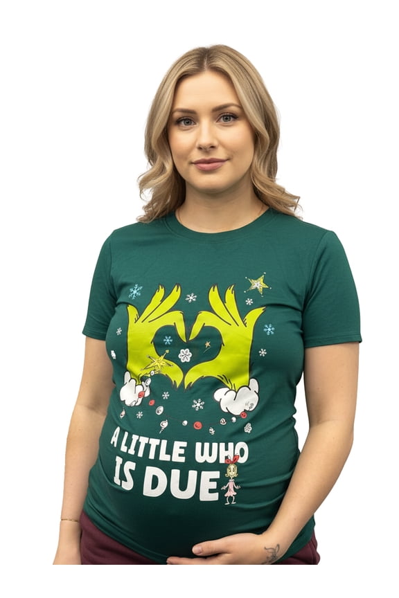 The Grinch, Women's Maternity Graphic T-Shirt, A Little Who Is Due, Sizes XS-XXL