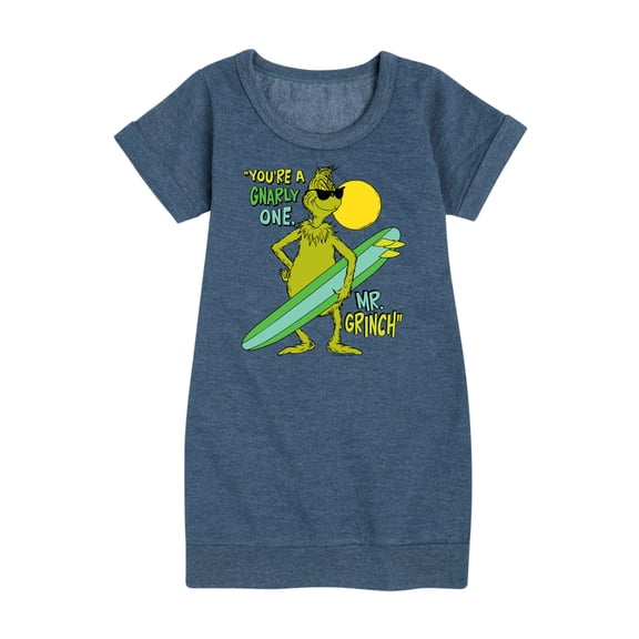 The Grinch - You're A Gnarly One Mr - Toddler & Youth Girls Fleece Dress