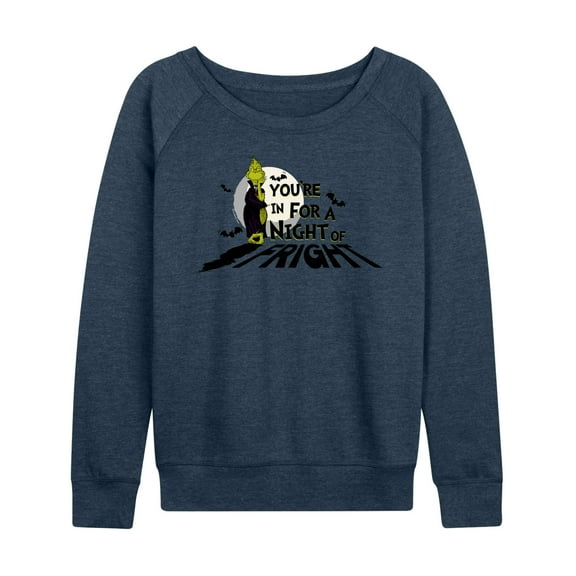 The Grinch - You're In For A Night Of Fright - Women's Lightweight French Terry Long Sleeve Shirt