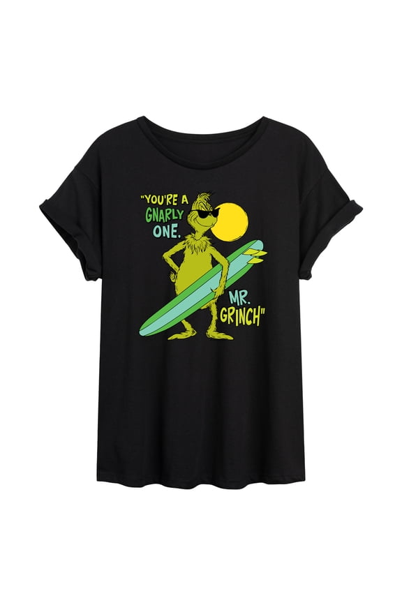 The Grinch - Youre A Gnarly One Mr Grinch - Juniors Ideal Flowy Muscle T-Shirt