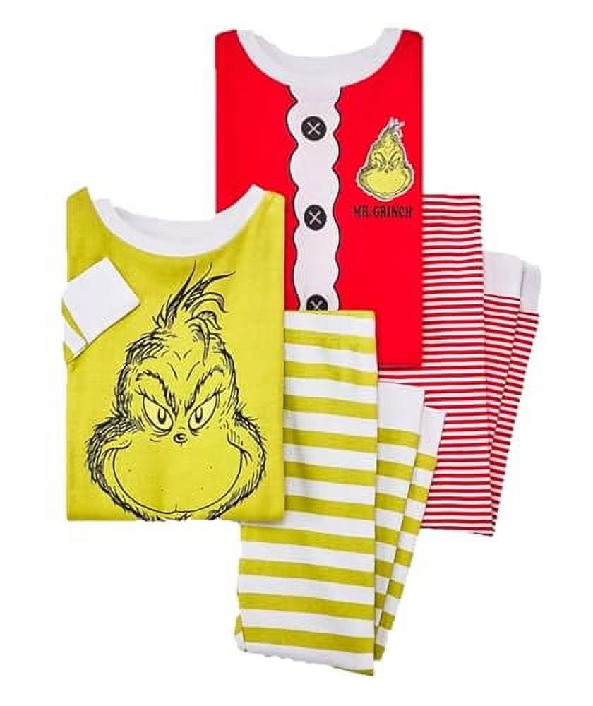 The Grinch who Stole Christmas 4Pc Snug Fit Striped Pajamas Toddler