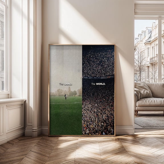 The Grind Vs The World Wall Art, Motivational Poster, Inspirational Sports Poster, Success Mindset Home Office Decor Home Decor, 16x24 UNFRAMED