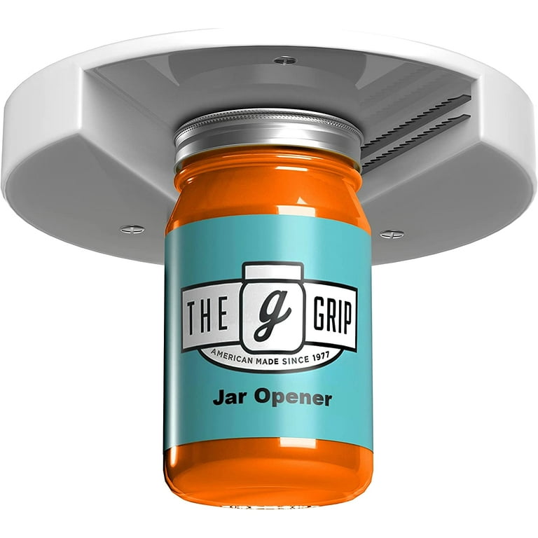 The Grip Jar Opener | Original Under Cabinet Jar Opener, Jar Lid & Bottle  Opener, Made in USA, Effortless Jar Opener for Weak Hands & Seniors with