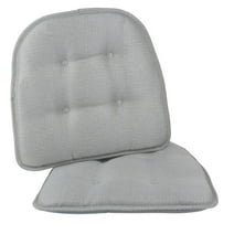 The Gripper 15" x 16" Non-Slip Omega Tufted Gray Chair Cushions, 2 Count