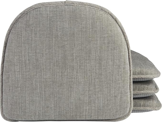 The Gripper Non Slip Chair Cushions, Soft & Comfortable Seat Pad, for Kitchen, Dining or Office, 4 Count, Steel Gray