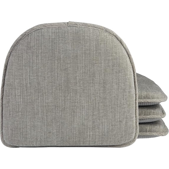 The Gripper Non Slip Chair Cushions, Soft & Comfortable Seat Pad, for Kitchen, Dining or Office, 4 Count, Steel Gray