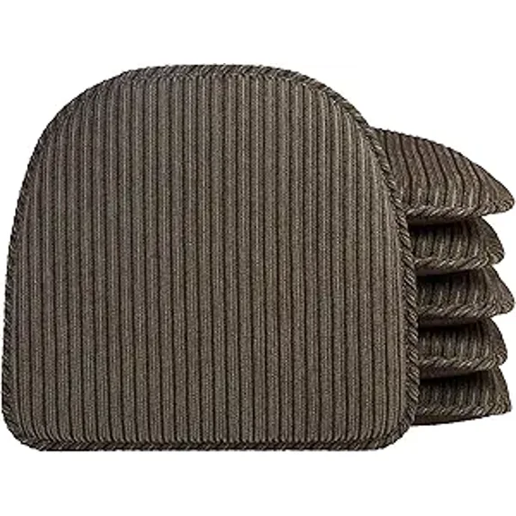 The Gripper Non Slip Chair Cushions, Soft & Comfortable Seat Pad, for Kitchen, Dining or Office, 6 Count, Taupe