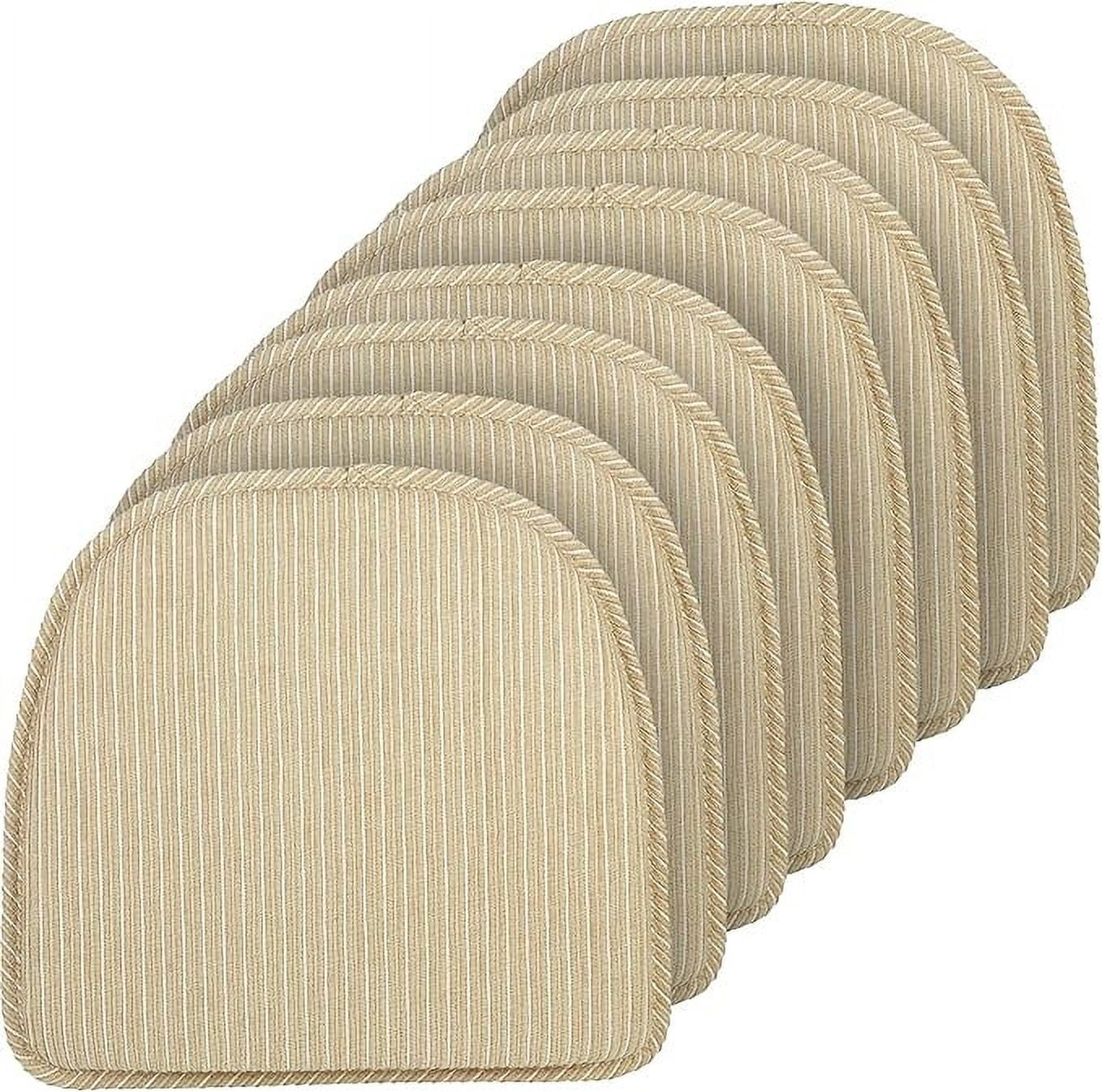 The Gripper Non Slip Chair Cushions, Soft & Comfortable Seat Pad, for Kitchen, Dining or Office, 8 Count Natural