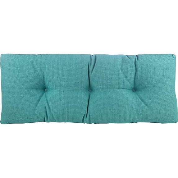 The Gripper Non-Slip Tufted Bench Cushion for Indoor Furniture, Entryway Storage, Bay Window, Corner Nook or Piano Seat, 27 Inches, Teal