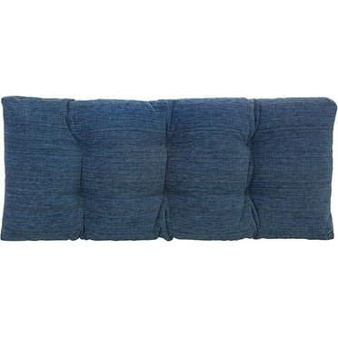 The Gripper Non-Slip Tufted Bench Cushion for Indoor Furniture, Entryway Storage, Bay Window, Corner Nook or Piano Seat, 33 Inches, Blue
