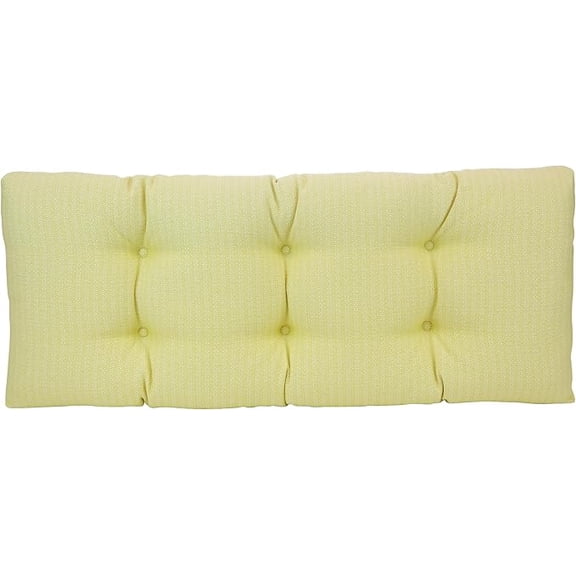 The Gripper Non-Slip Tufted Bench Cushion for Indoor Furniture, Entryway Storage, Bay Window, Corner Nook or Piano Seat, 33 Inches, Yellow