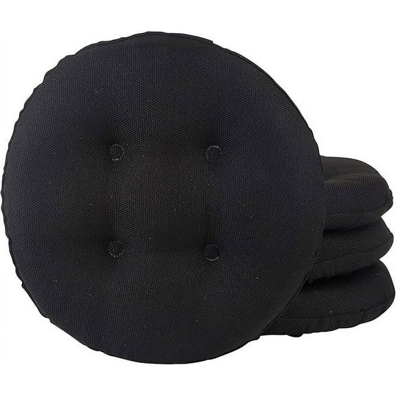 The Gripper Non-Slip Tufted Round Barstool Cushion for Dining Rooms, Cafes, Bars and Restaurants, 14”, 4 Count (Pack of 1), Midnight