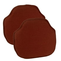 The Gripper Non-Slip Windsor Chair Cushion, for the Kitchen and living Room, 16x15 Inches, Set of 2, Flame Red