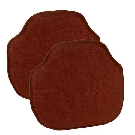 The Gripper Non-Slip Windsor Chair Cushion, for the Kitchen and living Room, 16x15 Inches, Set of 2, Flame Red