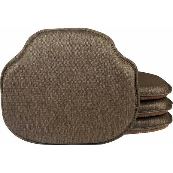 The Gripper Non-Slip Windsor Chair Cushion, for the Kitchen and living Room, 16x15 Inches, Set of 4, Chestnut