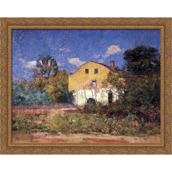 The Grist Mill 36x28 Large Gold Ornate Wood Framed Canvas Art by T. C. Steele