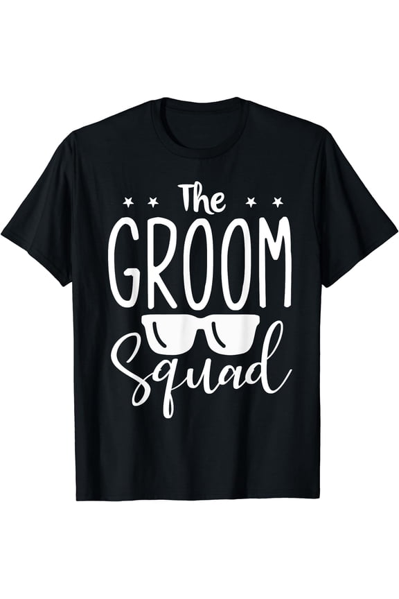 The Groom Squad Wedding Groomsmen T-Shirt Black X-Large
