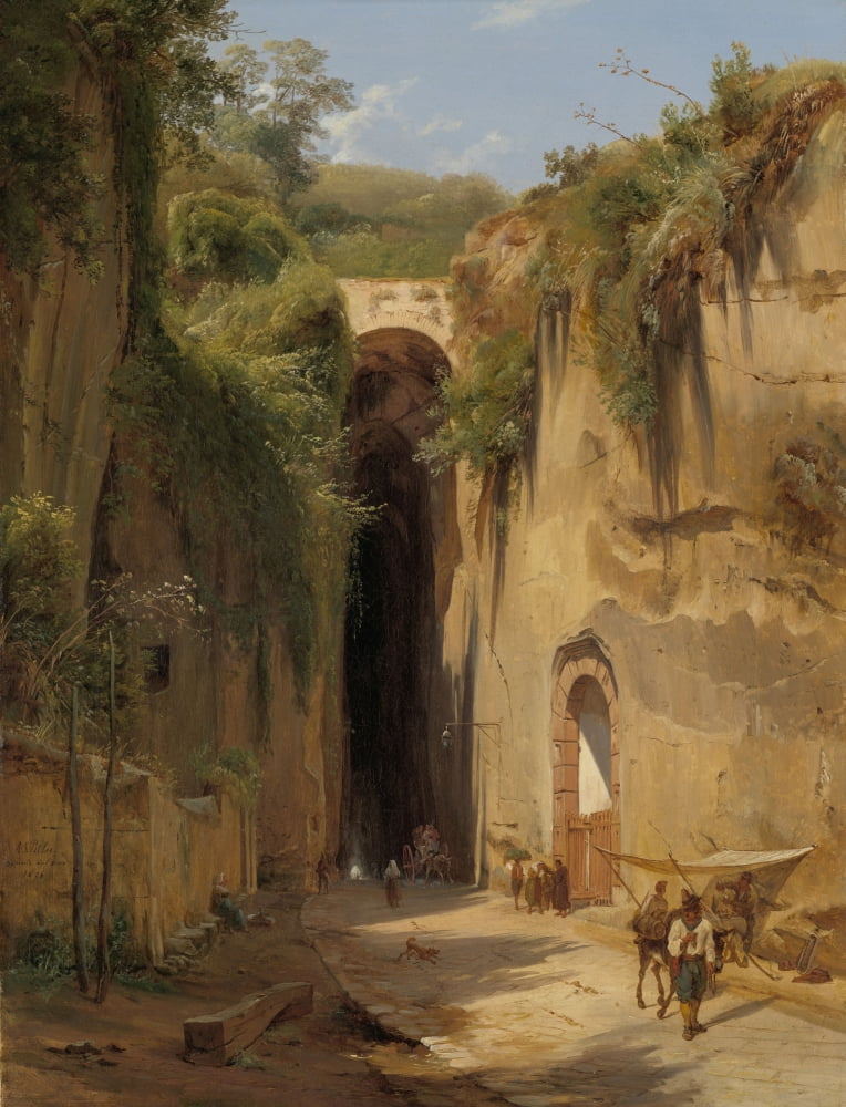 The Grotto Of Posillipo At Naples Canvas Art -  (18 x 24)