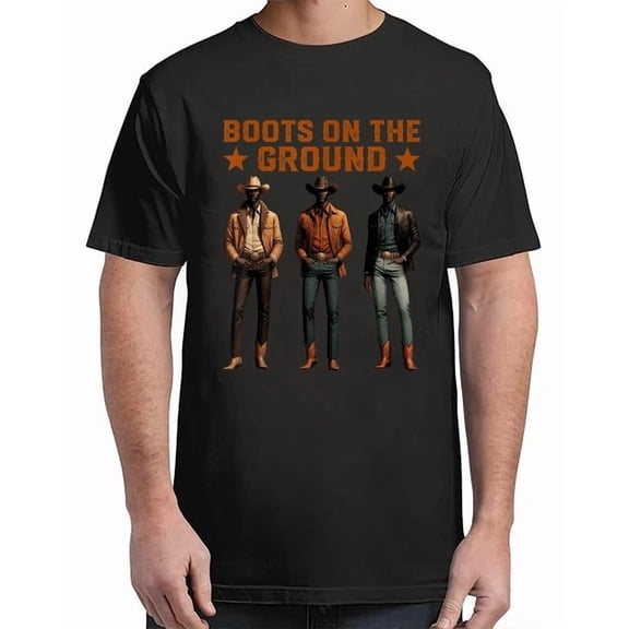 The Ground Western Rodeo Black Cowboys Squad Unisex S-5Xl T-Shirt