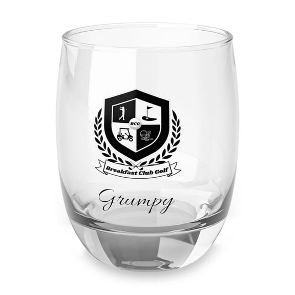 "The Grumpy" Breakfast Club Golf "Black Tees" Collection Whiskey Glass
