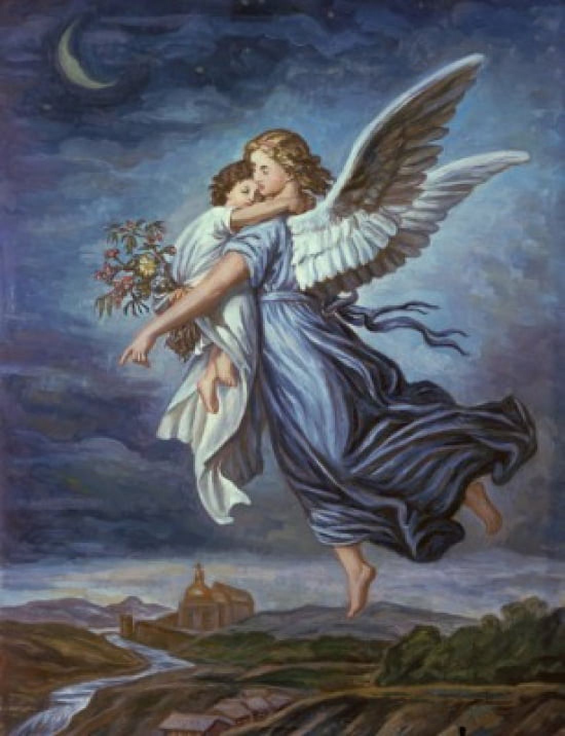 The Guardian Angel Wilhelm Von Kaulbach 1805-1874 German Canvas Art - Wilhelm Von Kaulbach (18 x 24)