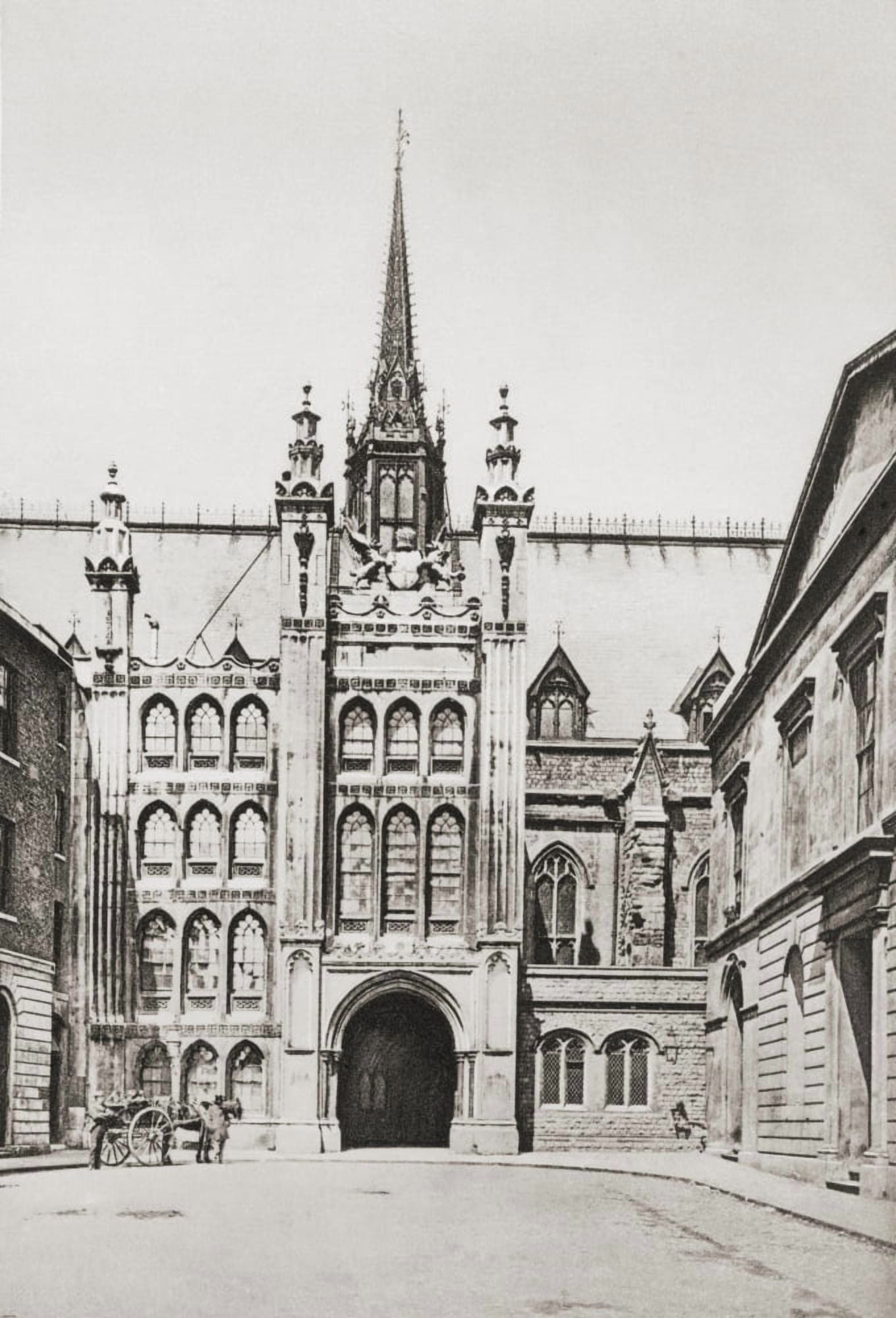 The Guildhall London England In The Late 19Th Century From London Historic And Social Published 1902 Canvas Art - Ken Welsh Design Pics (12 x 18)