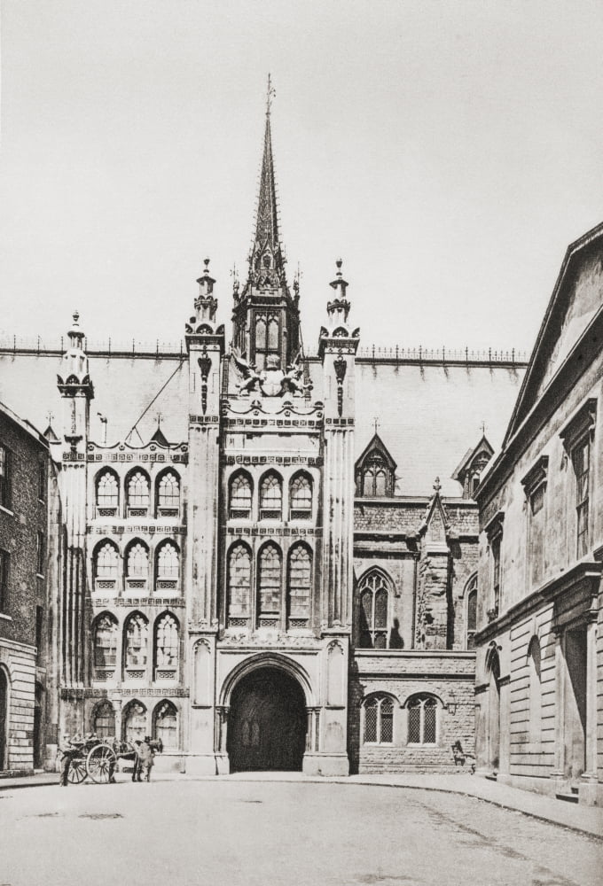 The Guildhall London England In The Late 19Th Century From London Historic And Social Published 1902 Canvas Art - Ken Welsh Design Pics (24 x 36)