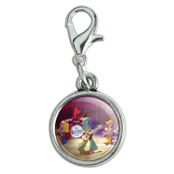 The Gumbys - Gumby Friends Rock and Roll Band Antiqued Bracelet Pendant Zipper Pull Charm with Lobster Clasp