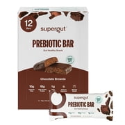 Supergut Prebiotic Bar 10g Fiber & Protein Snack Bars, Chocolate Brownie, 12 Pack