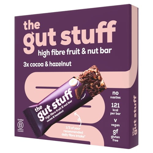 The Gut Stuff Cocoa and Hazelnut bars 3 x 35g, British Import (Pack of 3)