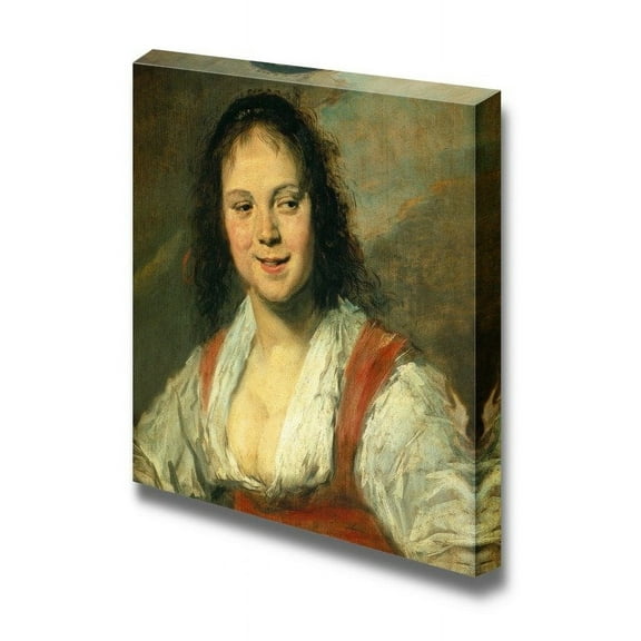 The Gypsy Girl - Malle Babbe by Frans Hals - Canvas Print Wall Art Famous Painting Reproduction - 12" x 12"